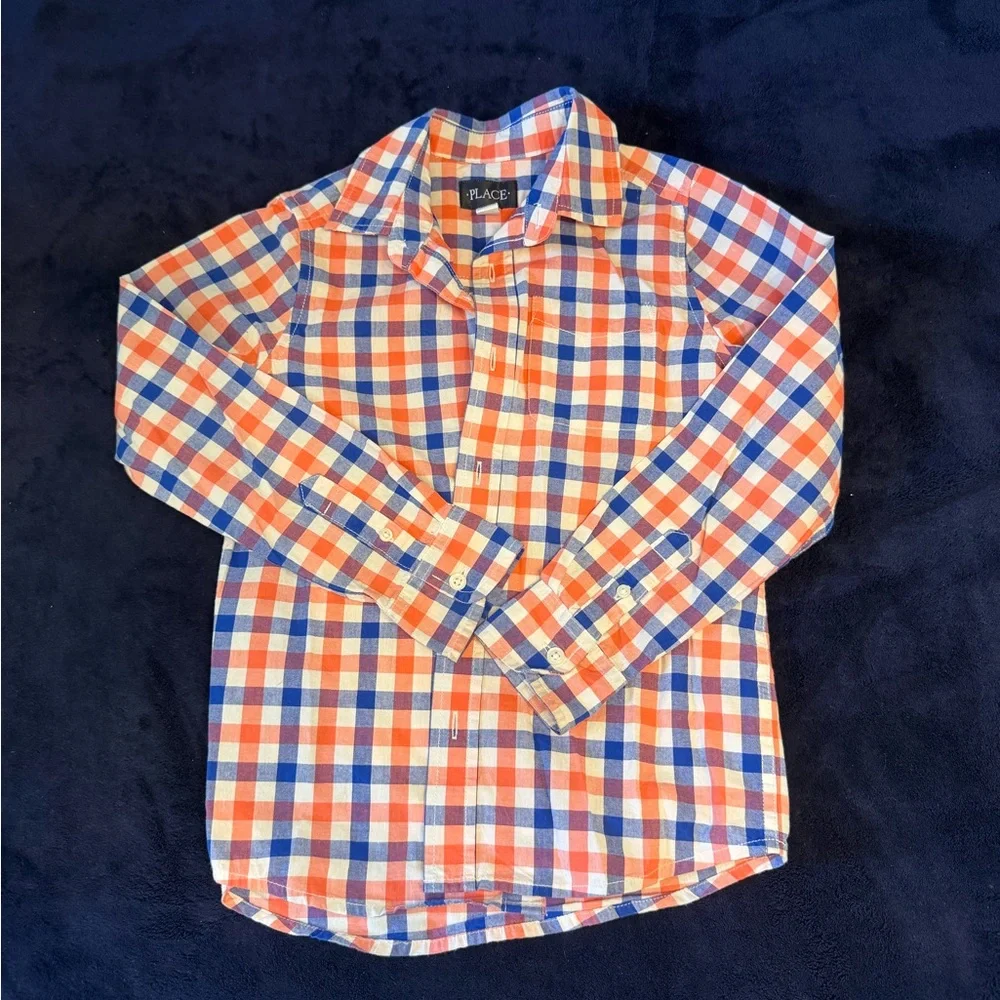 The children’s Place Red and Blue Plaid Button Down Shirt new